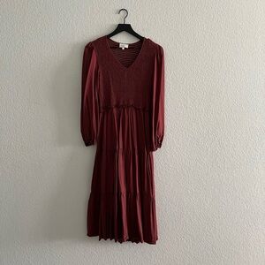 Bohme Brick Red Midi Dress
